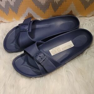 Women's Blue Slide Sandals